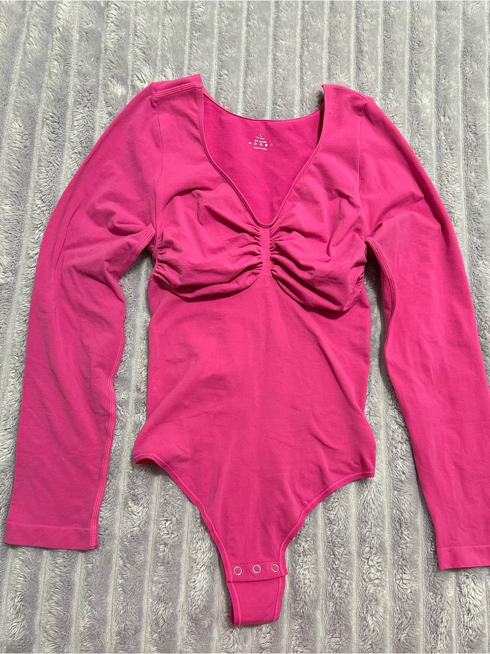Berry Pink Long Sleeve Shaping Bodysuit - Size L - New